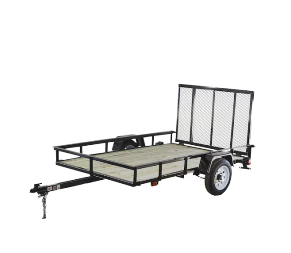 Carry-On Trailer 5-ft x 8-ft Treated Lumber Utility Trailer with Ramp Gate - Image 3