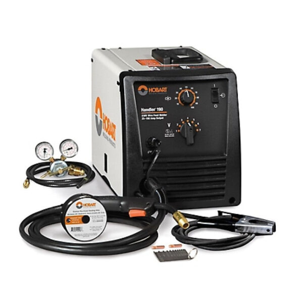 Hobart 230V 25A- 190A Handler 190 MIG Welder, 68 lb., 24 Gauge- 5/16 in. Thickness, 40 IPM- 170 IPM Wire Speed Feed