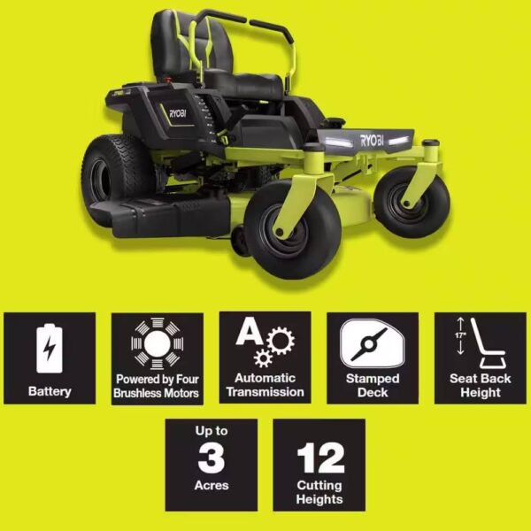 Ryobi 42 in. 100 Ah Battery Electric Riding Zero Turn Mower - Image 6