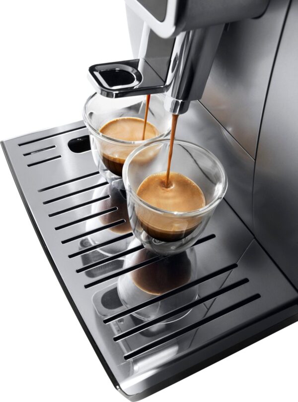 De’Longhi – Dinamica TrueBrew Over Ice Fully Automatic Coffee and Espresso Machine- Chrome and Black - Image 4