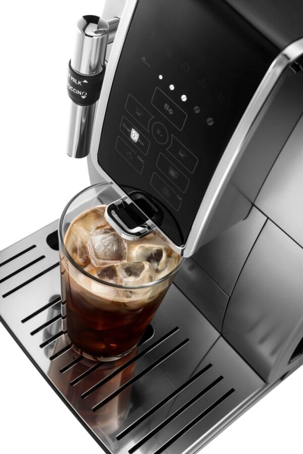 De’Longhi – Dinamica TrueBrew Over Ice Fully Automatic Coffee and Espresso Machine- Chrome and Black - Image 5