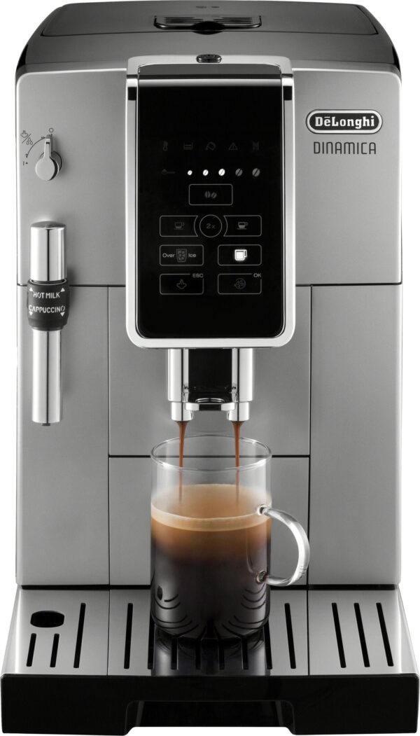 De’Longhi – Dinamica TrueBrew Over Ice Fully Automatic Coffee and Espresso Machine- Chrome and Black