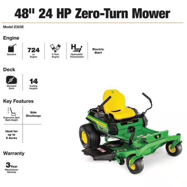 Z325E 48 in. 24 HP GAS Dual Hydrostatic Zero-Turn Riding Mower BG21297 - Image 6