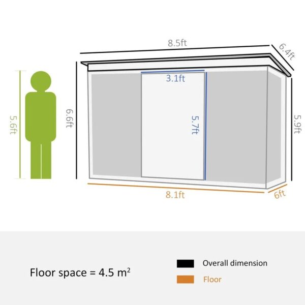 6' x 8.5' Garden Storage Shed - Image 4