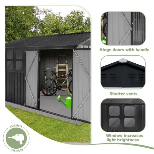 Metal outdoor storage sheds with window 10ftx8ft - Image 3