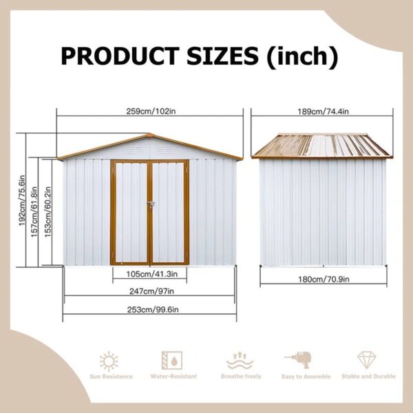 Outdoor Metal Storage Shed - Garden Shelter - Image 3